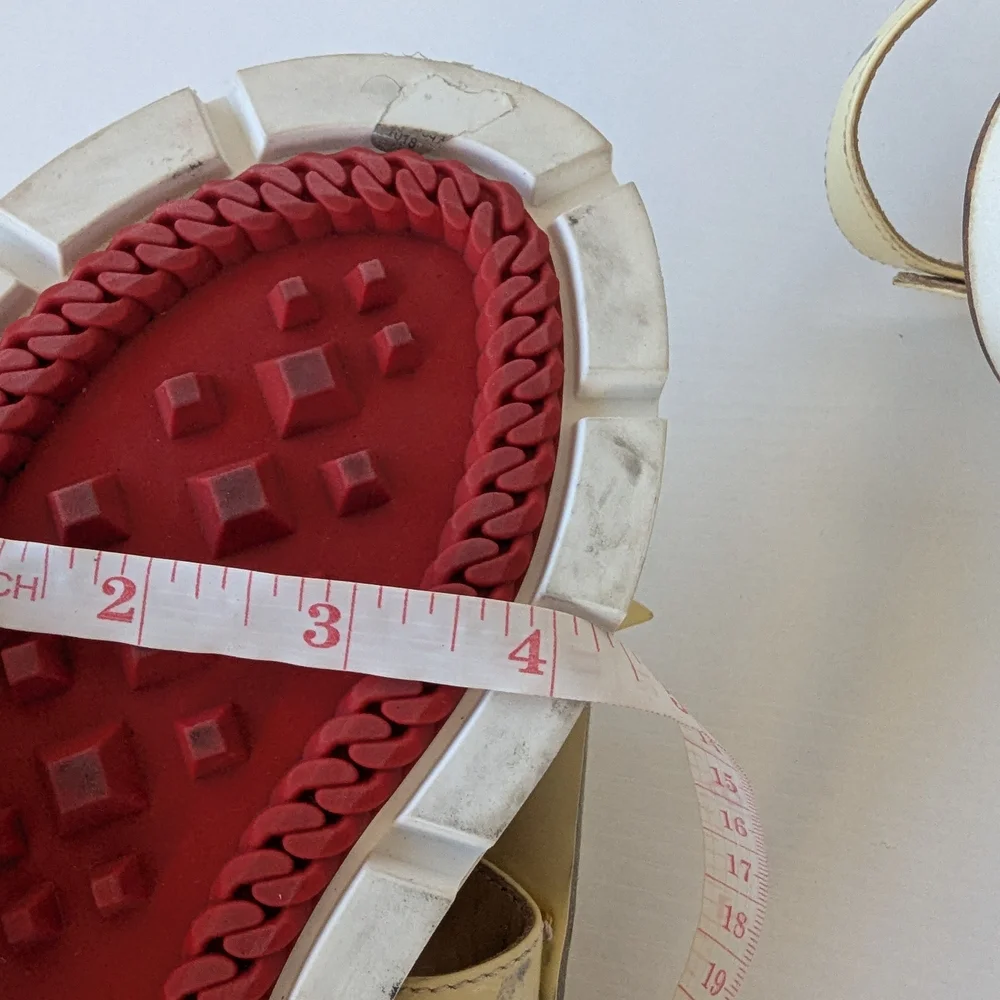 Christian Louboutin Cream Women's Sandals with Fringe - Picture 11 of 11